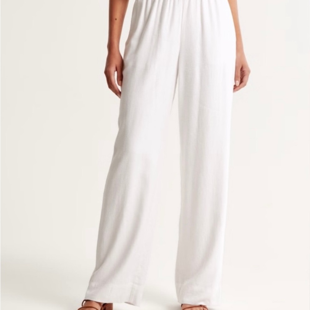 Abercrombie Linen Blend Pull On Pants